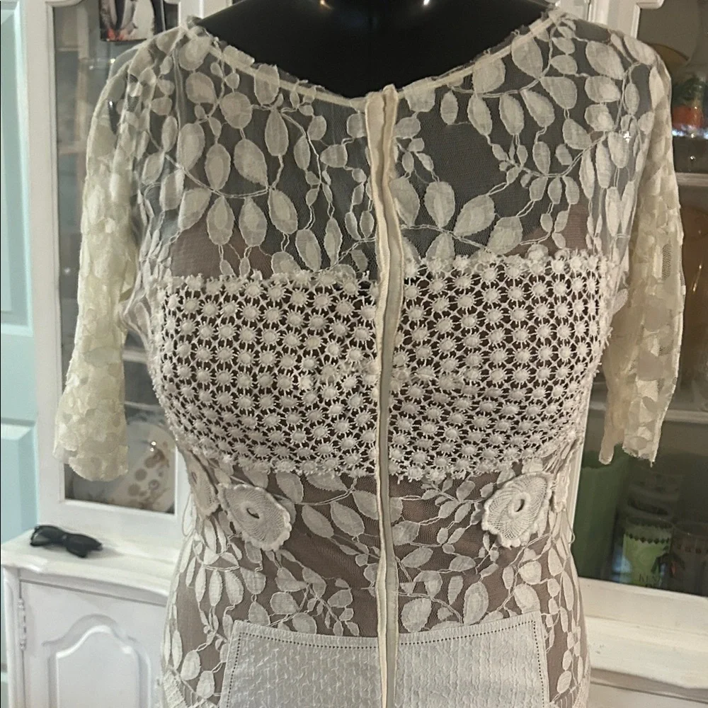 Byron Lars Cream and Black Midi Dress - Picture 2 of 10